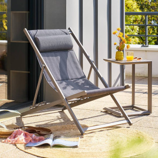 Chilienne pliante Lunivia mocha / café Hespéride - Le Dépôt Bailleul