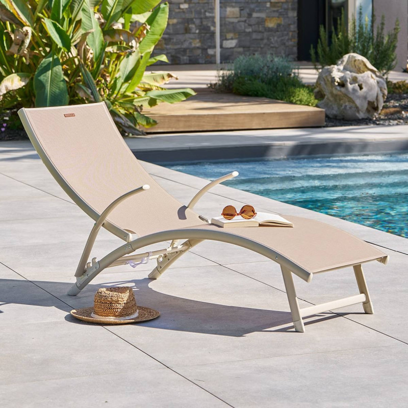 Transat Samba pliable lin/argile Hespéride - Le Dépôt Bailleul