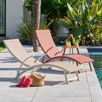 Transat Samba pliable lin/argile Hespéride - Le Dépôt Bailleul