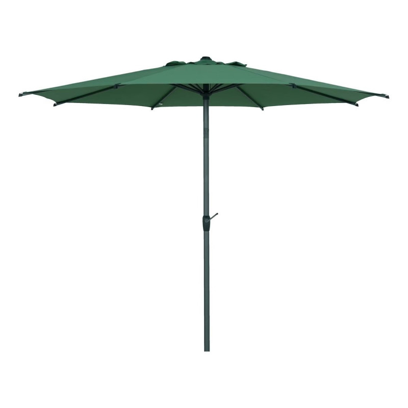 Parasol mat central rond 3m Loompa vert olive Hespéride - Le Dépôt Bailleul