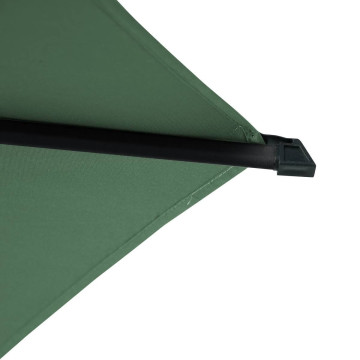 Parasol mat central rond 3m Loompa vert olive Hespéride - Le Dépôt Bailleul