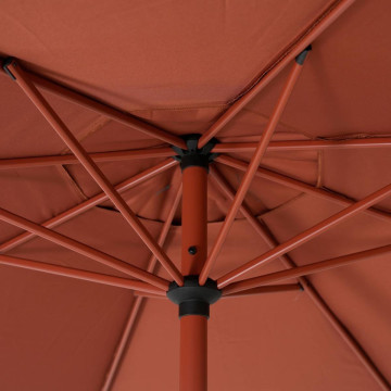 Parasol mat central rond 3m Loompa acajou Hespéride - Le Dépôt Bailleul