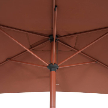 Parasol mat central 2x3 m Loompa acajou Hespéride - Le Dépôt Bailleul