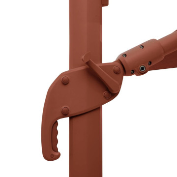 Parasol décentré Melhia 4x3 m oléfine lin/acajou Hespéride - Le Dépôt Bailleul