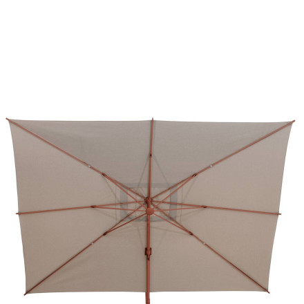 Parasol décentré Melhia 4x3 m oléfine lin/acajou Hespéride - Le Dépôt Bailleul
