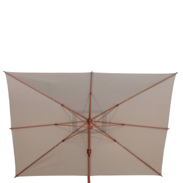 Parasol décentré Melhia 4x3 m oléfine lin/acajou Hespéride - Le Dépôt Bailleul