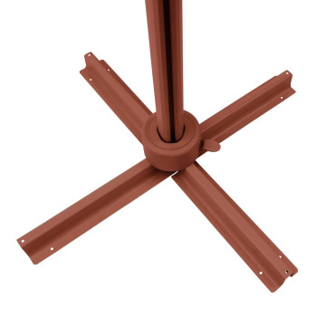 Parasol décentré Melhia 4x3 m oléfine lin/acajou Hespéride - Le Dépôt Bailleul