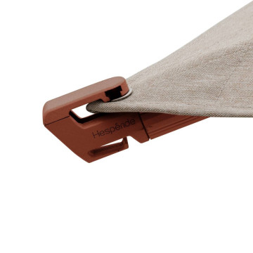 Parasol décentré Melhia 4x3 m oléfine lin/acajou Hespéride - Le Dépôt Bailleul