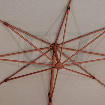 Parasol décentré Melhia 4x3 m oléfine lin/acajou Hespéride - Le Dépôt Bailleul