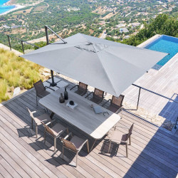 Parasol décentré Melhia 3x4 m inversé oléfine anthracite/graphite Hespéride - Le Dépôt Bailleul