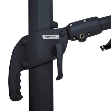 Parasol décentré Melhia 3x4 m inversé oléfine anthracite/graphite Hespéride - Le Dépôt Bailleul