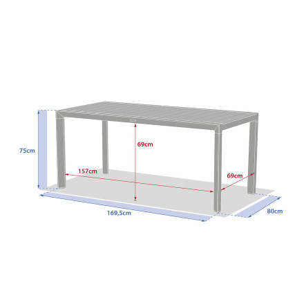 Table fixe 6p Evasion lin/laurier Hespéride - Le Dépôt Bailleul
