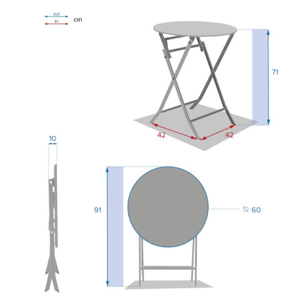 Table ronde pliante Greensboro 2p opale Hespéride - Le Dépôt Bailleul