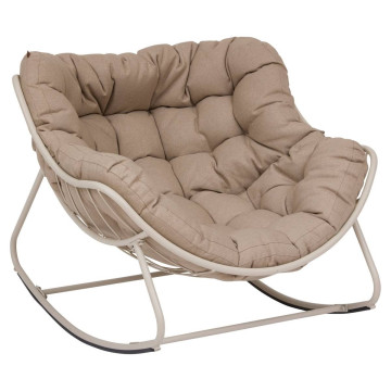 Fauteuil à bascule extérieur Paopao beige/argile Hespéride - Le Dépôt Bailleul
