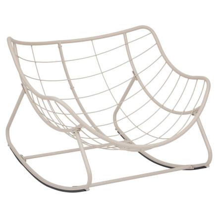 Fauteuil à bascule extérieur Paopao beige/argile Hespéride - Le Dépôt Bailleul