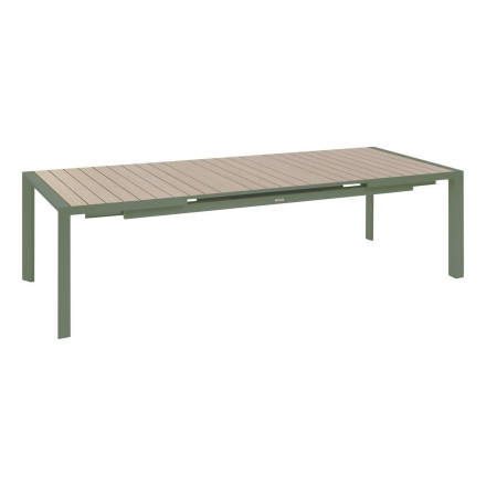 Table extensible 10p Evasion effet bois lin / laurier Hespéride - Le Dépôt Bailleul