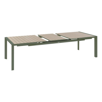 Table extensible 10p Evasion effet bois lin / laurier Hespéride - Le Dépôt Bailleul