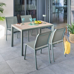 Table fixe rectangulaire 4p Evasion lin/laurier Hespéride - Le Dépôt Bailleul