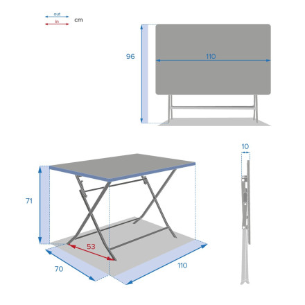 Table rectangulaire pliante Greensboro 4p acajou Hespéride - Le Dépôt Bailleul
