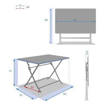 Table rectangulaire pliante Greensboro 4p acajou Hespéride - Le Dépôt Bailleul