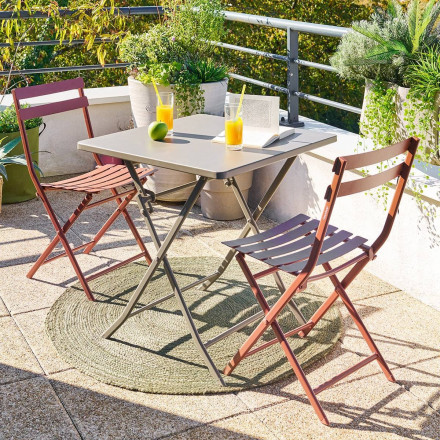 Table carrée pliante Greensboro 2p café Hespéride - Le Dépôt Bailleul