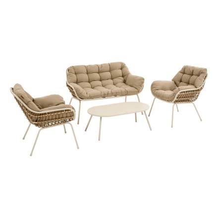 Salon de jardin 4 places Paopao argile Hespéride - Le Dépôt Bailleul