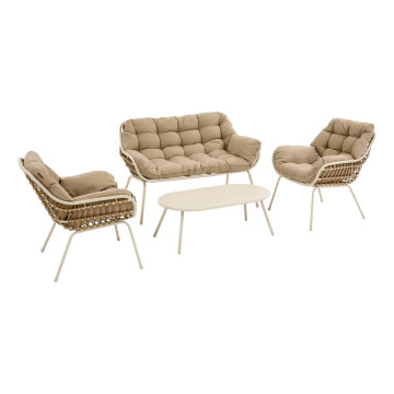 Salon de jardin 4 places Paopao argile Hespéride - Le Dépôt Bailleul