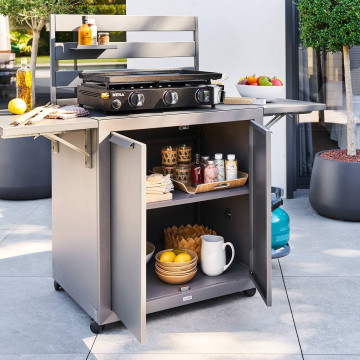 Chariot à roulettes extérieur Oxyana graphite Hespéride - Le Dépôt Bailleul