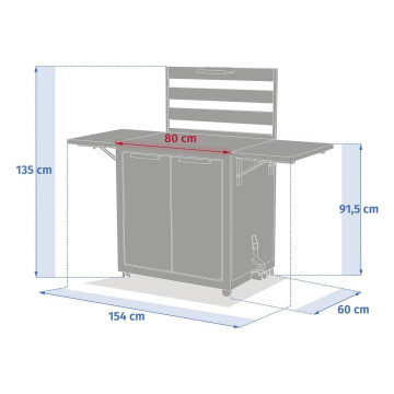 Chariot à roulettes extérieur Oxyana graphite Hespéride - Le Dépôt Bailleul