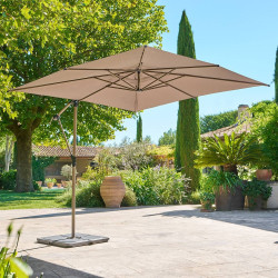 Parasol décentré carré Manoa café Hespéride - Le Dépôt Bailleul