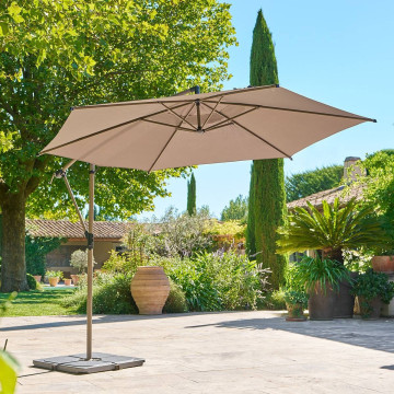 Parasol décentré rond Manoa café Hespéride - Le Dépôt Bailleul