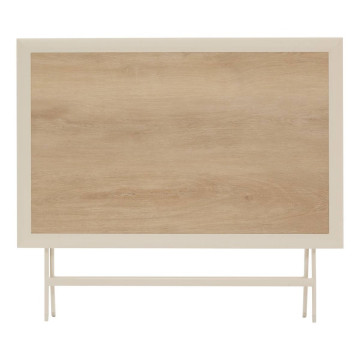 Table extérieure pliante 4 places Azua verre effet bois épeautre argile Hespéride - Le Dépôt Bailleul