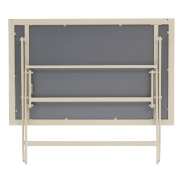 Table extérieure pliante 4 places Azua verre effet bois épeautre argile Hespéride - Le Dépôt Bailleul