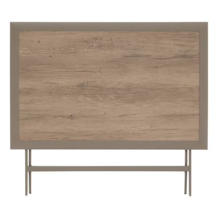 Table extérieure pliante 4 places Azua verre effet bois truffe café Hespéride - Le Dépôt Bailleul