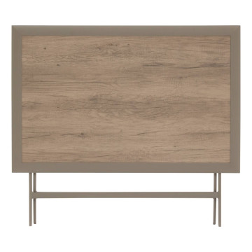 Table extérieure pliante 4 places Azua verre effet bois truffe café Hespéride - Le Dépôt Bailleul