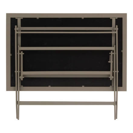 Table extérieure pliante 4 places Azua verre effet bois truffe café Hespéride - Le Dépôt Bailleul