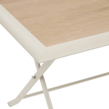 Table extérieure pliante 6 places Azua verre effet bois épeautre argile Hespéride - Le Dépôt Bailleul