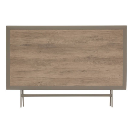 Table extérieure pliante 6 places Azua verre effet bois truffe café Hespéride - Le Dépôt Bailleul