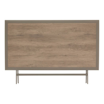 Table extérieure pliante 6 places Azua verre effet bois truffe café Hespéride - Le Dépôt Bailleul