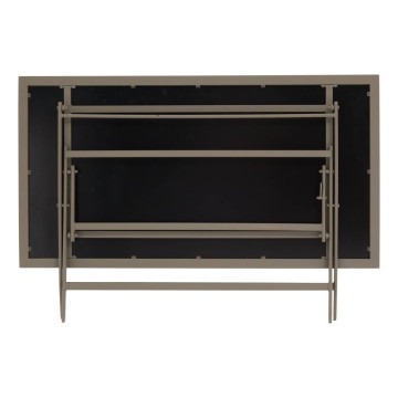 Table extérieure pliante 6 places Azua verre effet bois truffe café Hespéride - Le Dépôt Bailleul