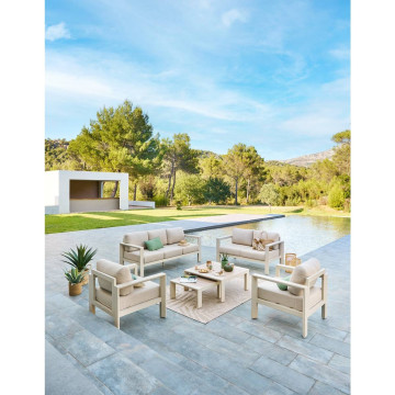 Canapé 2 places Evasion aluminium argile Hespéride - Le Dépôt Bailleul