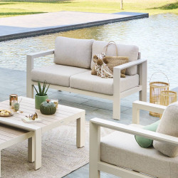 Canapé 2 places Evasion aluminium argile Hespéride - Le Dépôt Bailleul