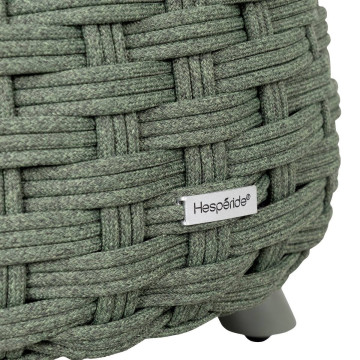 Pouf extérieur maille tressée Obbae vert laurier Hespéride - Le Dépôt Bailleul