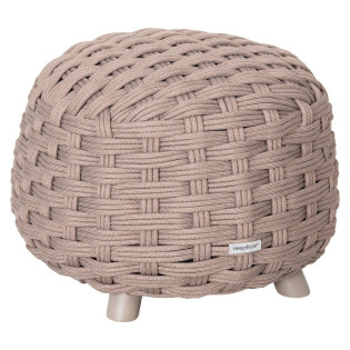 Pouf extérieur maille tressée Obbae café Hespéride - Le Dépôt Bailleul
