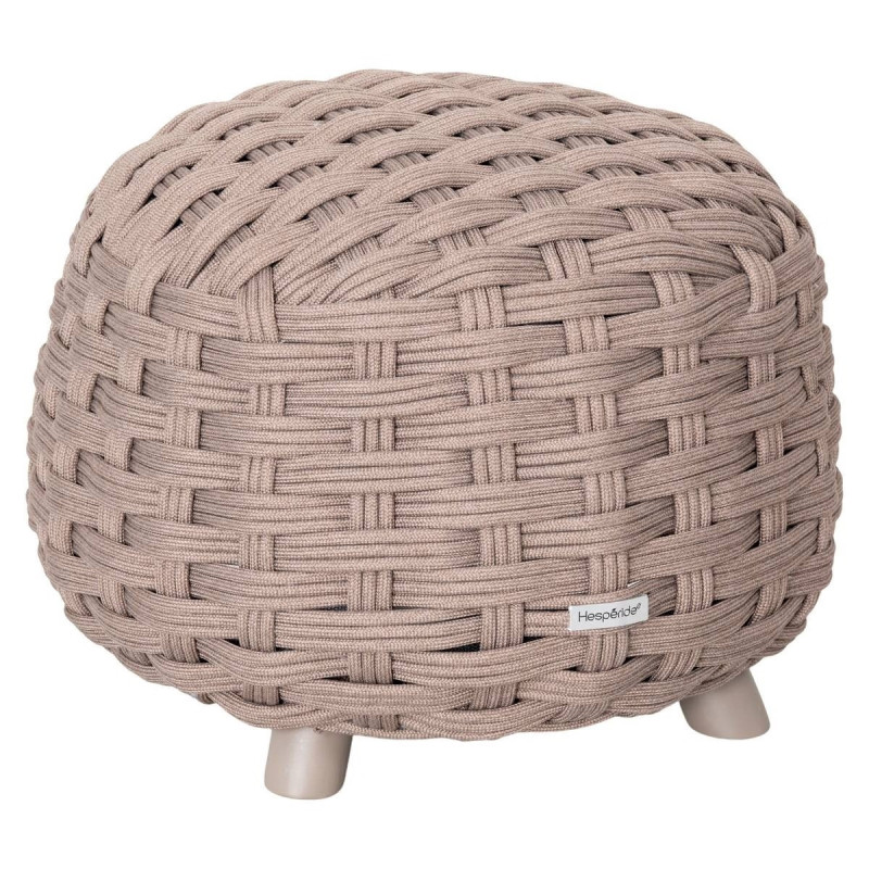 Pouf extérieur maille tressée Obbae café Hespéride - Le Dépôt Bailleul
