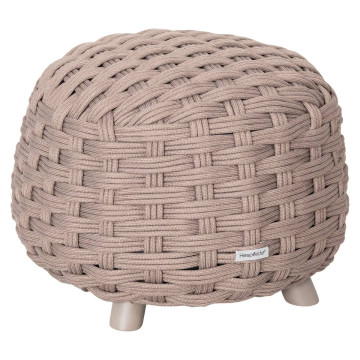 Pouf extérieur maille tressée Obbae café Hespéride - Le Dépôt Bailleul