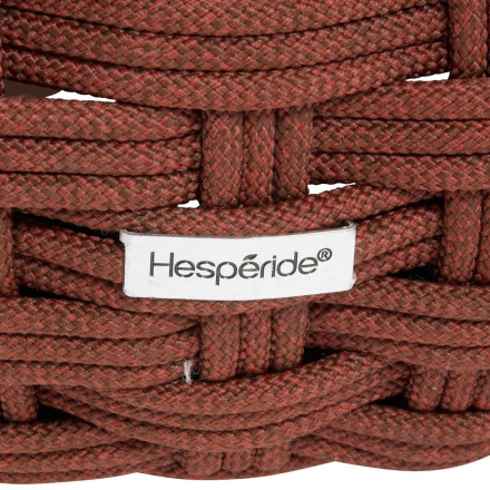 Pouf extérieur maille tressée Obbae acajou Hespéride - Le Dépôt Bailleul