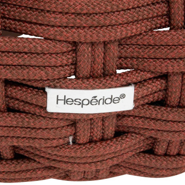 Pouf extérieur maille tressée Obbae acajou Hespéride - Le Dépôt Bailleul