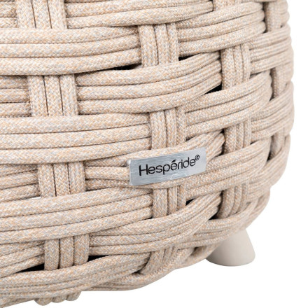 Pouf extérieur maille tressée Obbae lin Hespéride - Le Dépôt Bailleul