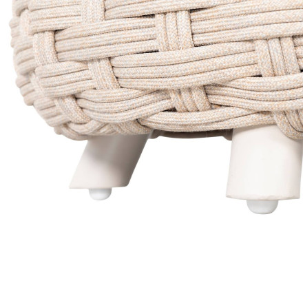 Pouf extérieur maille tressée Obbae lin Hespéride - Le Dépôt Bailleul